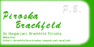 piroska brachfeld business card
